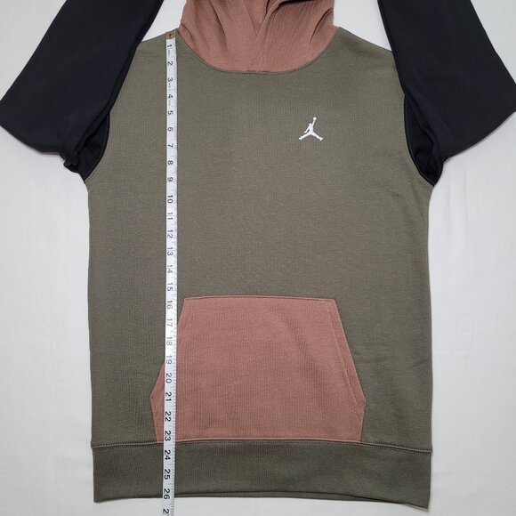 Jordan Colorblock Hoodie NWT Olive Green Black Brown Jordan Logo Youth Sz XL - Picture 4 of 11
